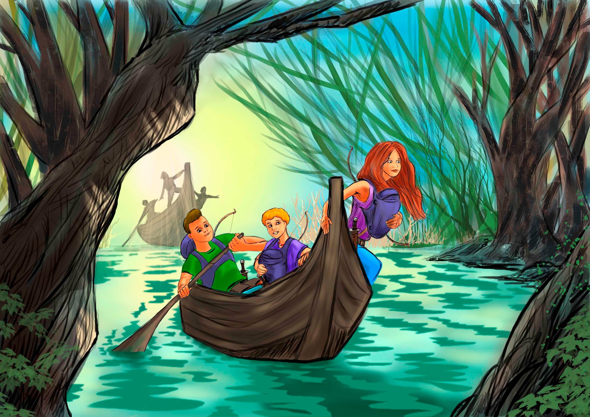 Les enfants ramènent les bébés au village...